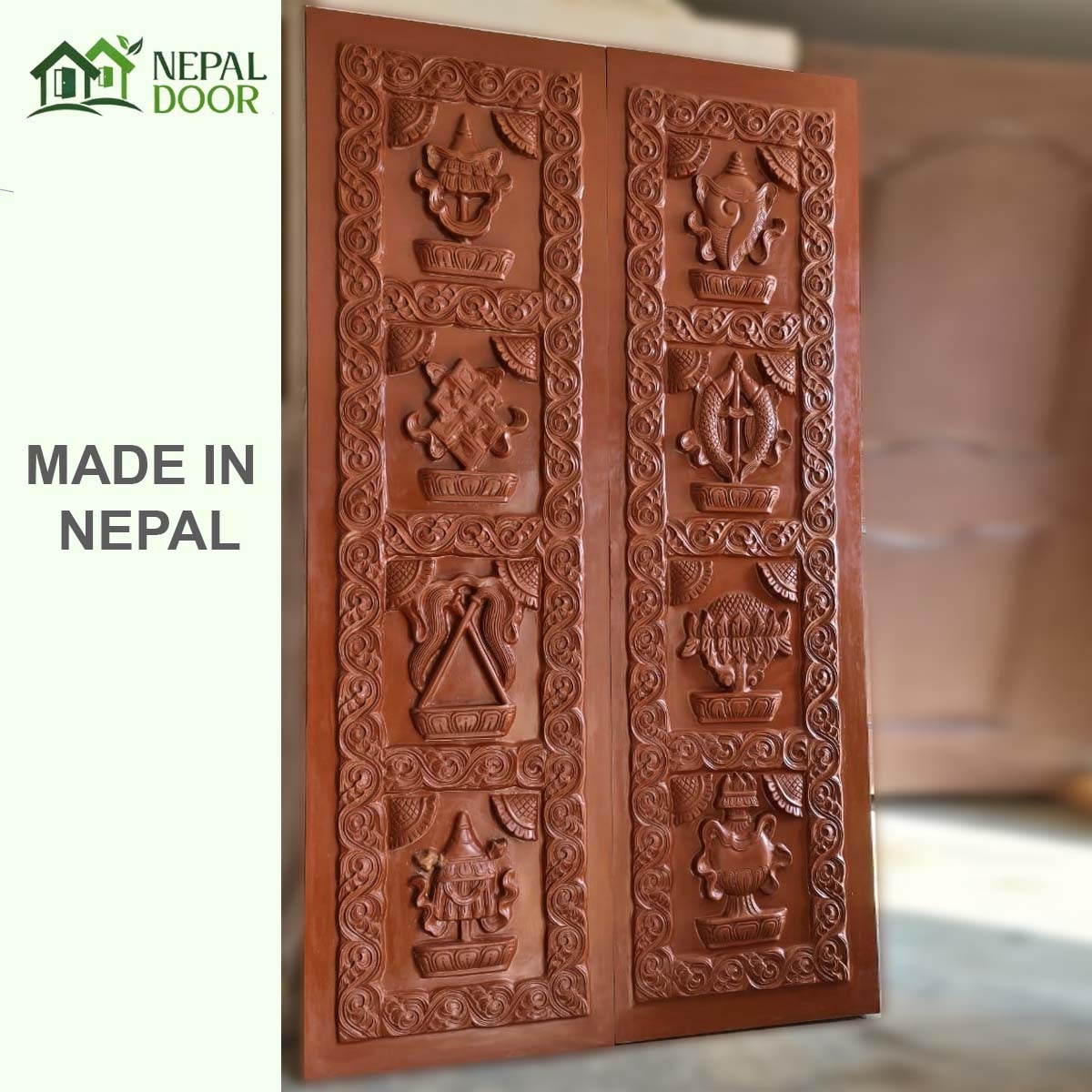 अष्टमंगलकाे मुलढाेका Glass Fiber Main Door Astamangal