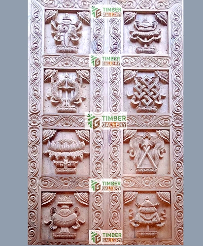 अष्ट मंगल मुल ढाेका नेपाली परम्परागत बुट्टा भरीएकाे नेपाली ढाेका