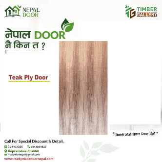 Flush Door with natural teak ply